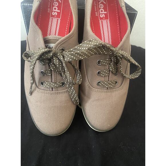 Keds Shoes - Keds Champion Canvas Lace Up Grey Taupe WF48110M Women's Size 8